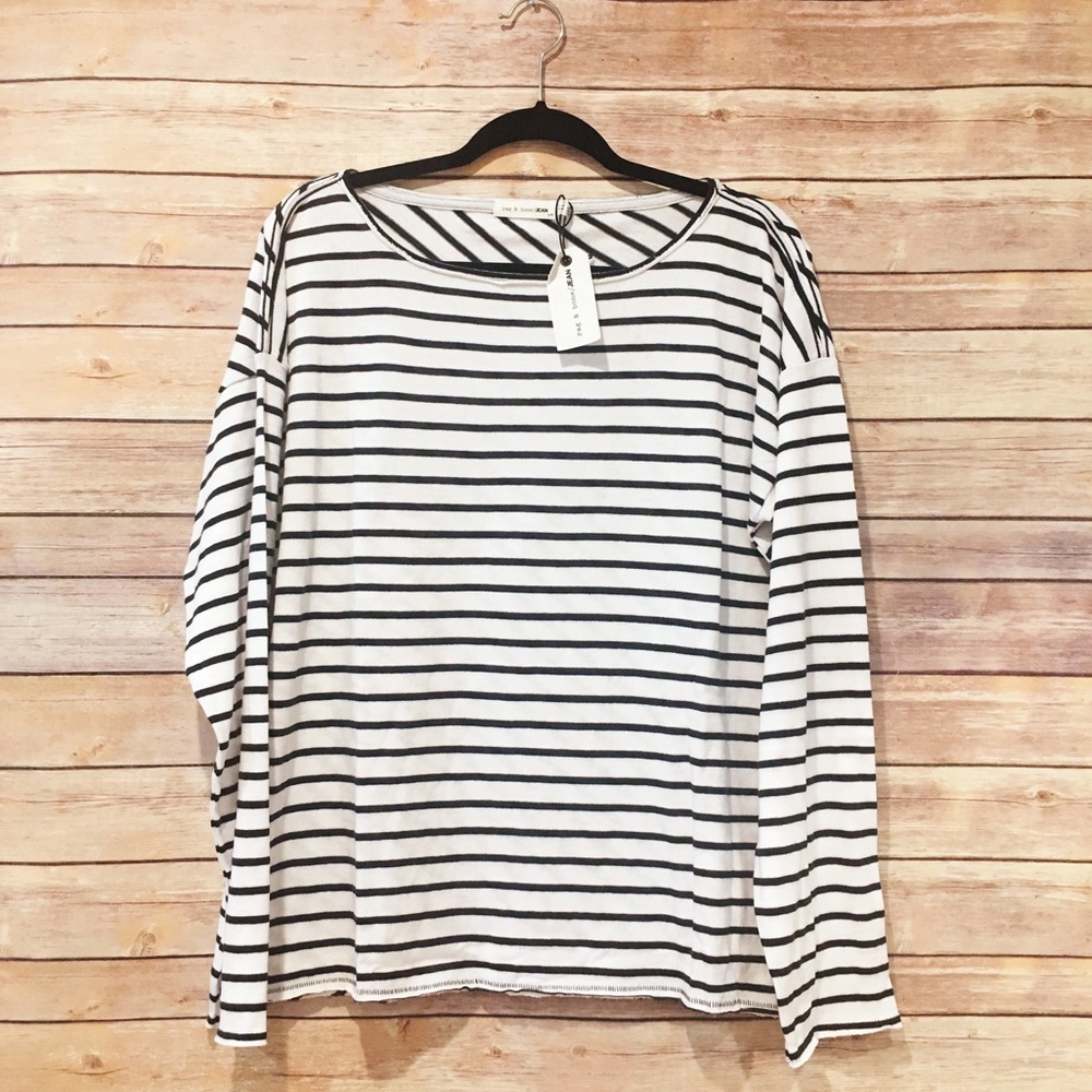 🆕 rag & bone Dakota striped long sleeve tee - Picture 4 of 8